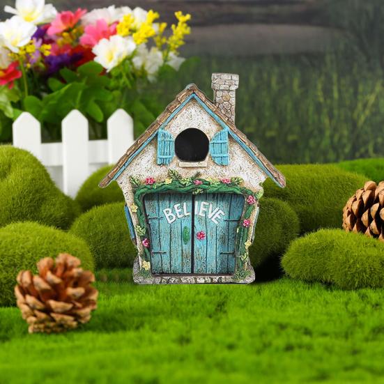 Fairy Door Ručně vyráběné realistické zimostrázové miniaturní dřevěné elfí dvířka Gate Garden Decor Home Decor