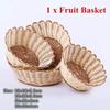 Hand - Woven Snack Basket Storage Basket (Imitation Rattan Basket) Handmade Kitchen Picnic Bread Container Storage