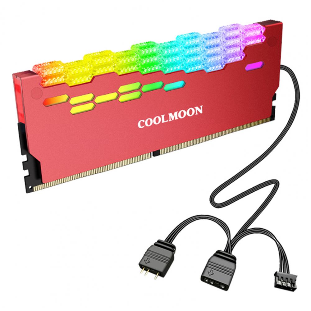 Радиатор для памяти COOLMOON DDR3 DDR4 RA-2 RAM Радиатор 5 В ARGB Brilliant Light Настольный кулер для памяти Компьютер