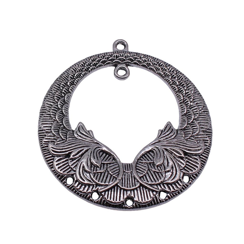 Irregular Oval Frame Connectors Moon Hammered Texture Links For Earring Making
