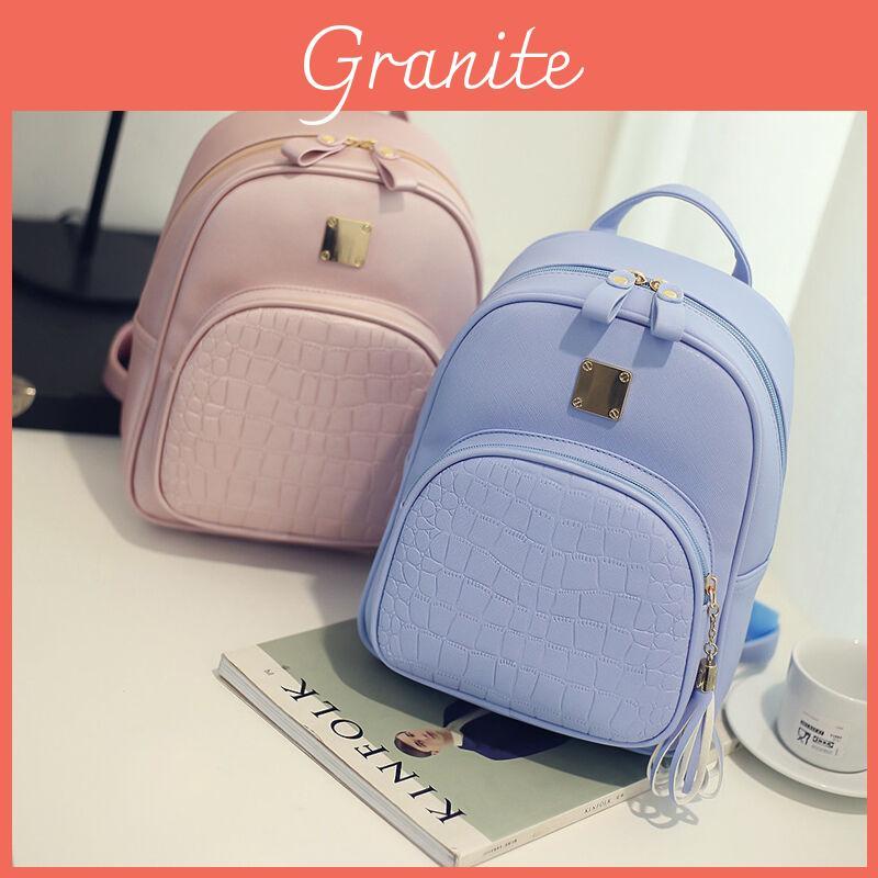 Trendy Women's Pu Leather Rucksack With Zipper Pocket And Multi Functionality