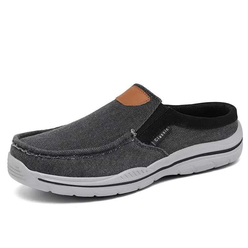 Men's Canvas Slippers Outdoor Anti-slip Casual Slippers Fashi Lightweight Half Slippers Comfortable Walking Men's Shoes