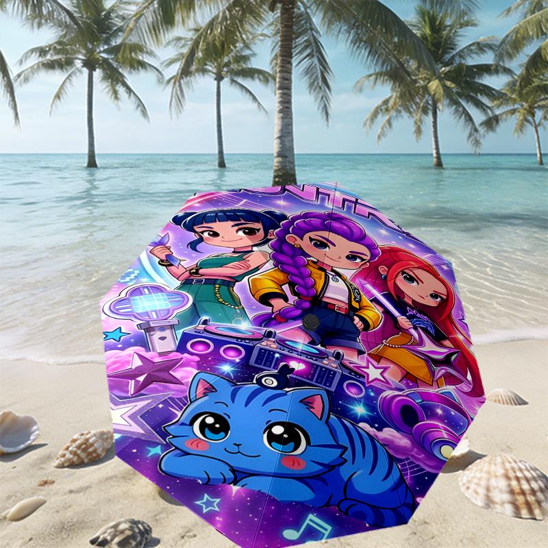 KPop Demon Hunters Print Umbrella Automatic Opening/ Closing - Portable Foldable Design - Daily Use for Travel/Outdoor - Gift for Birthday