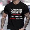 Offensive Vs Funny Text T-Shirt,Soft Breathable & Fade-Resistant, Classic Fit for Daily Casual Wear