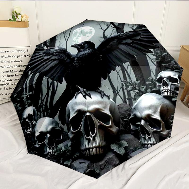 Raven In The Forest 8-Frame for Travel, camping, Casual Lightweight Portable Umbrella, Essential for every family Holidays Birthday Gift