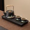 Guochao Coarse Pottery Hand-painted 'Thousand Miles' Kung Fu Tea Set