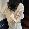 Retro Beige Embroidery Handbag Women Beaded Handle Large Capacity Shoulder Bag Ladies Elegant Luxury High End Underarm Bags