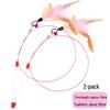 VZZS Long Pole Feather Cat Wand with Bell