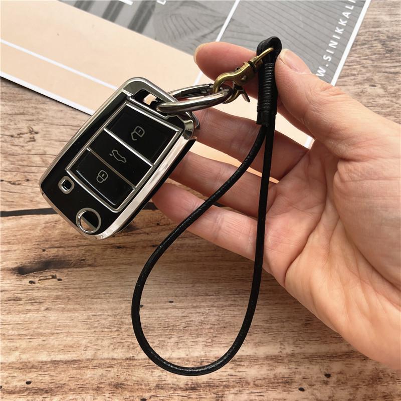 Lanière de cou en cuir véritable Cordon à clés Corde Lanière de poignet faite à la main Porte-clés en cuir de vache Lanière simple pour téléphone portable Lanière porte-clés anti-perte