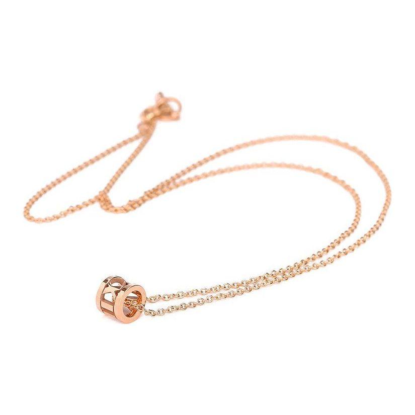 Tiffany & Co. Roman Numerals Small 18K Rose Gold Necklace Women Necklace 32803059