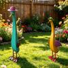 2 Pezzi Statuette Anatra dal Collo Lungo Figure Sculture Animali da Interno Esterno Statuette da Giardino per Corridoio