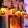 Led Halloween Decorations Witch Hat Design Horror Ghost Glowing Lamp Glow In The Dark Hanging Ornaments Party Supplies