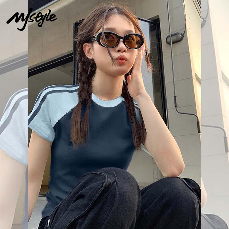 MJ STYLE Women s Color-Block Raglan Short-Sleeve T-Shirt M