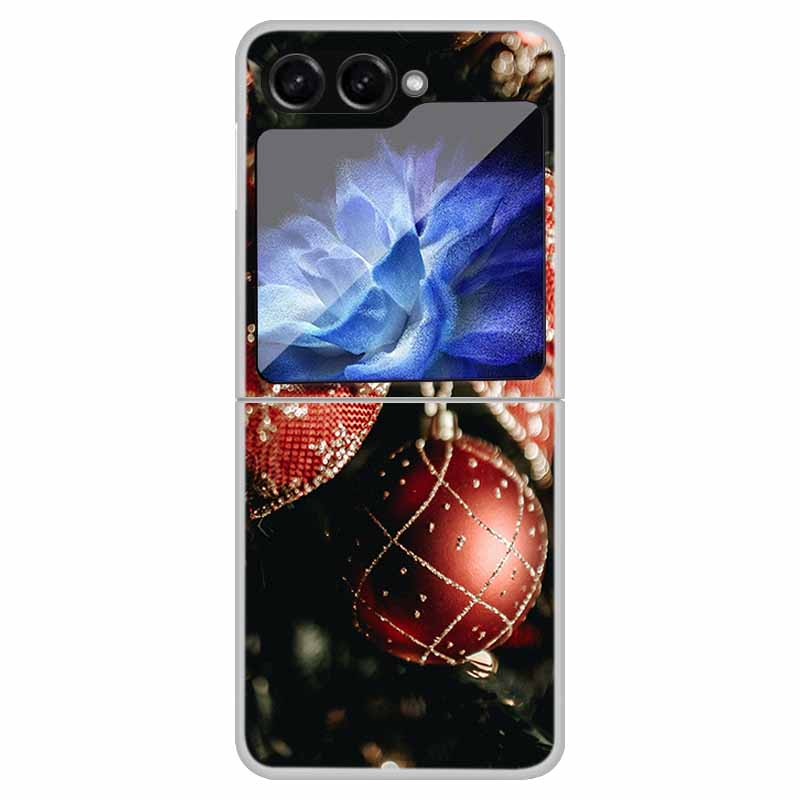 For Samsung Galaxy Z Flip 6 5 4 3 Case Christmas Cute Clear Hard Plastic PC Folding Back Cover For Samsung Z Flip6 Flip5 Flip4