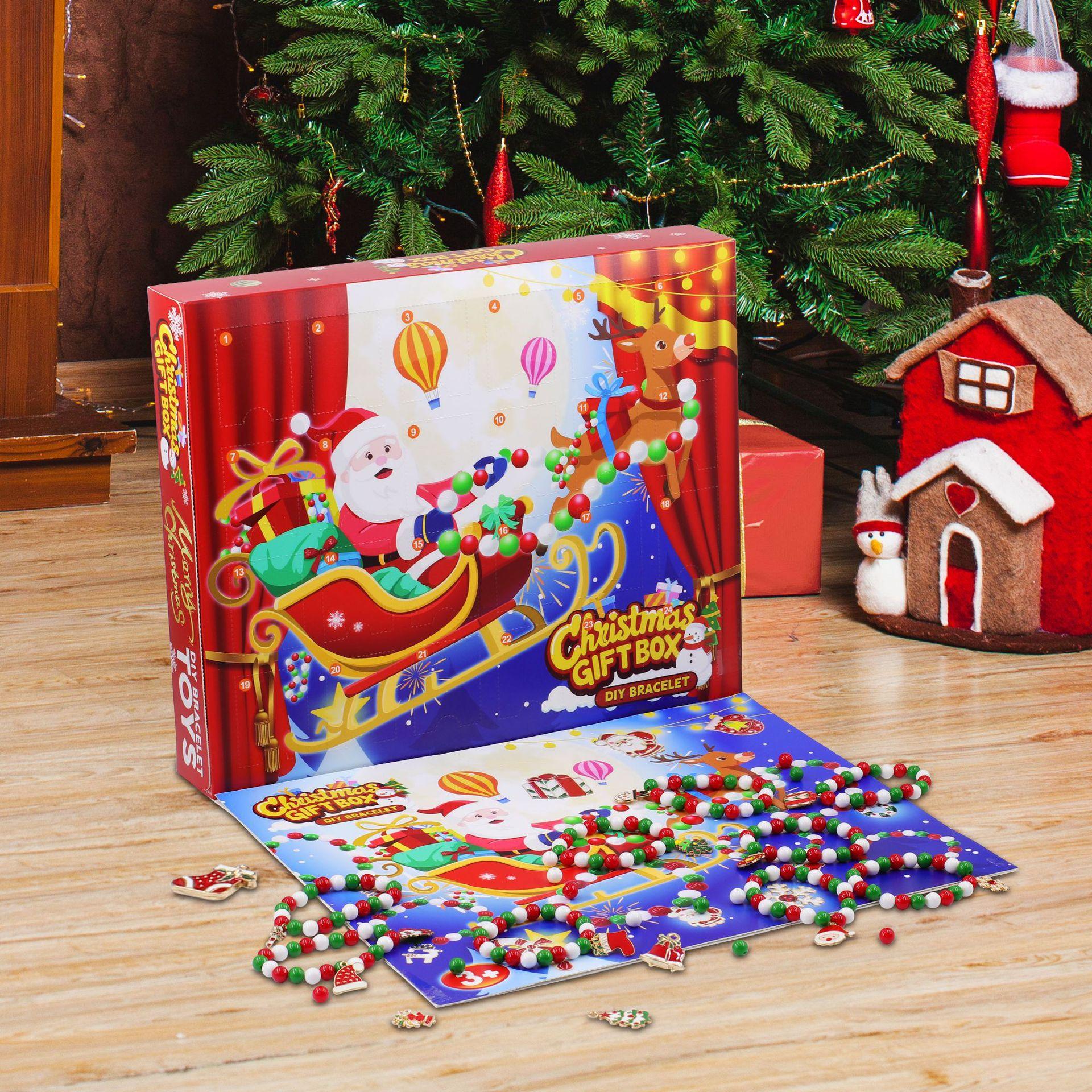 Christmas Countdown Calendar Blind Box, Surprise Gift, DIY Beaded Children s Toy Blind Box ,Christmas gift for kids 2025