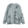 Oversized Cropped Knit Sweater With Distressed Hem Tie-Dye Unisex Streetwear