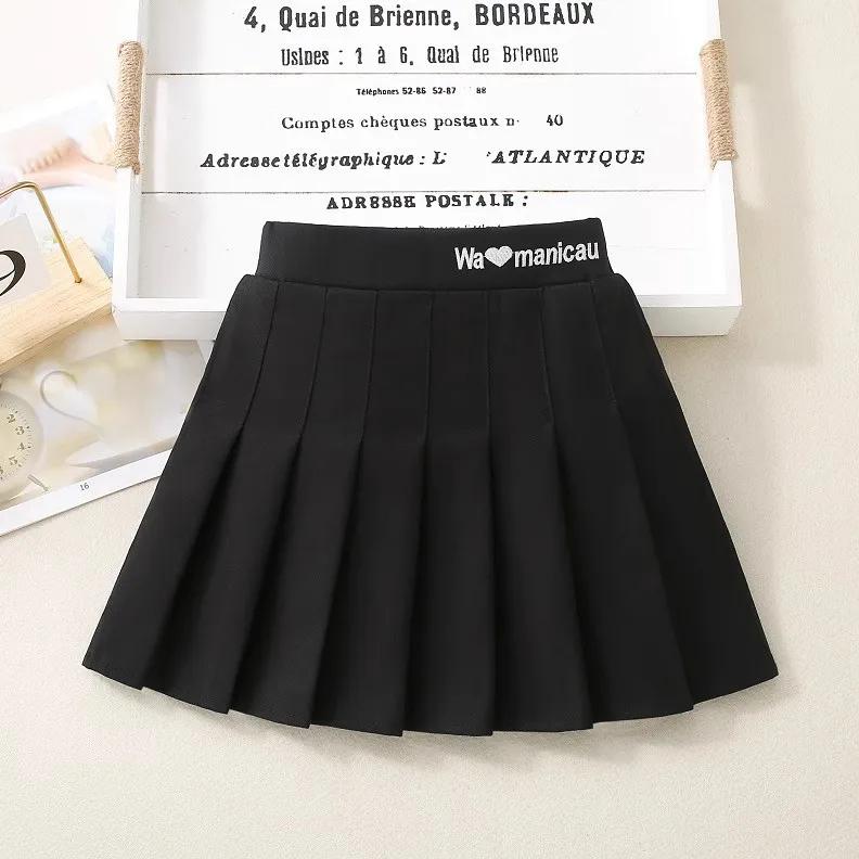 

Юбка-плиссе для девочек-подростков, повседневная серая школьная юбка для детей, весна-лето 2025, простая стильная универсальная короткая юбка А-силуэта 160cm
