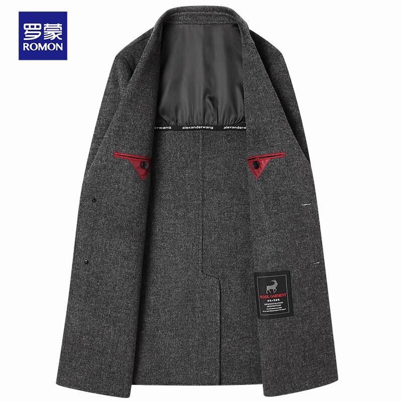 Luomeng Men's Double-Faced Wool Blend Winter Overcoat