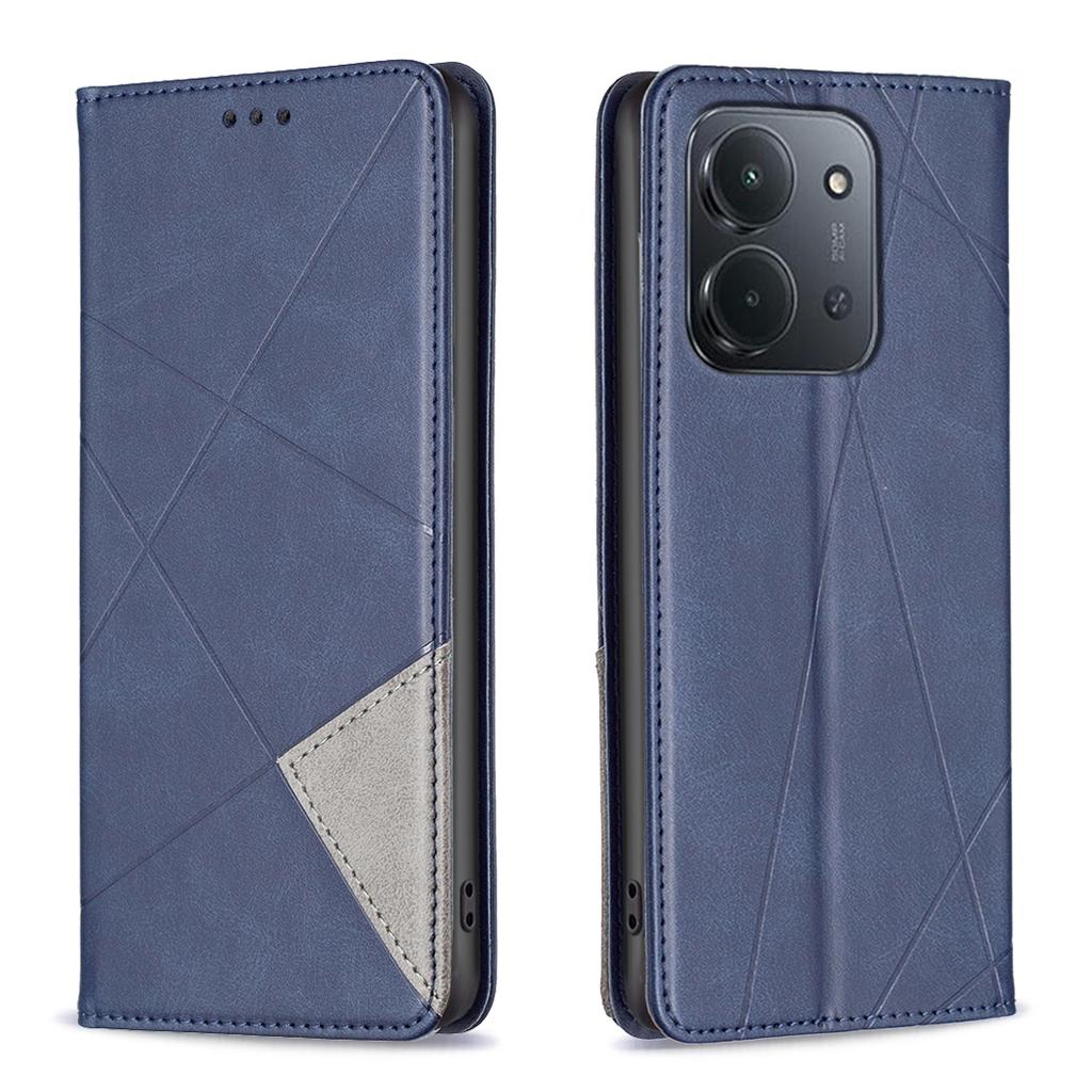 Für Xiaomi Redmi 15C 5G/15C 4G (173 mm) Hülle Kartenfächer Geometrie Prägung Leder Handyhülle