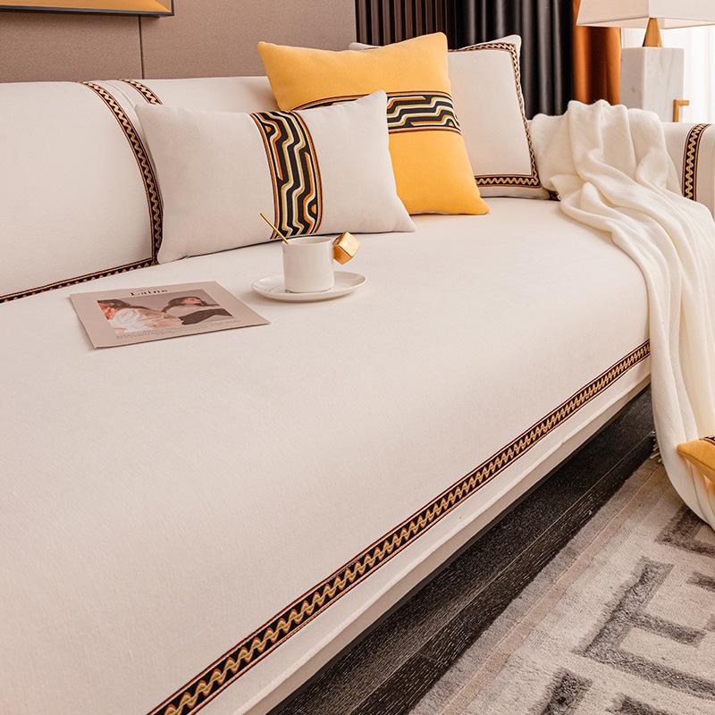 

Подушка для дивана из синели, чехол для дивана в скандинавском стиле, новый четырехсезонный универсальный нескользящий чехол для подушки сиденья, ткань, полотенце, подушка сиденья 90*210cm