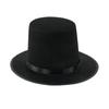 Vintage Black Top Hat Satins Ribbon Belt Caroler Snowman Costume Accessory for Adults and Teens Formal Occasion
