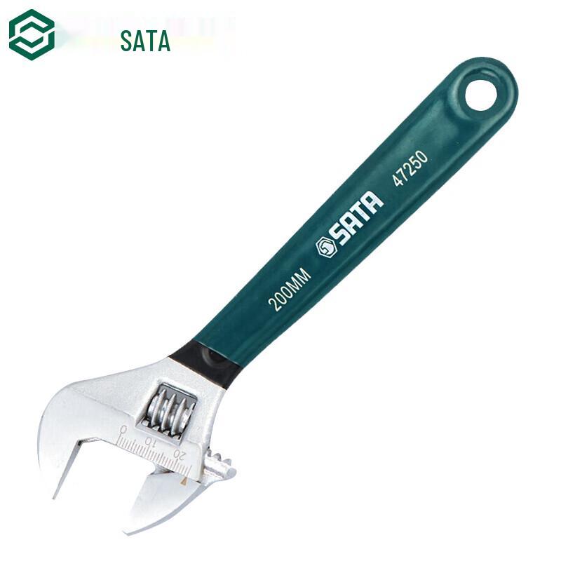 SATA 47250 Plastic-Coated Adjustable Wrench
