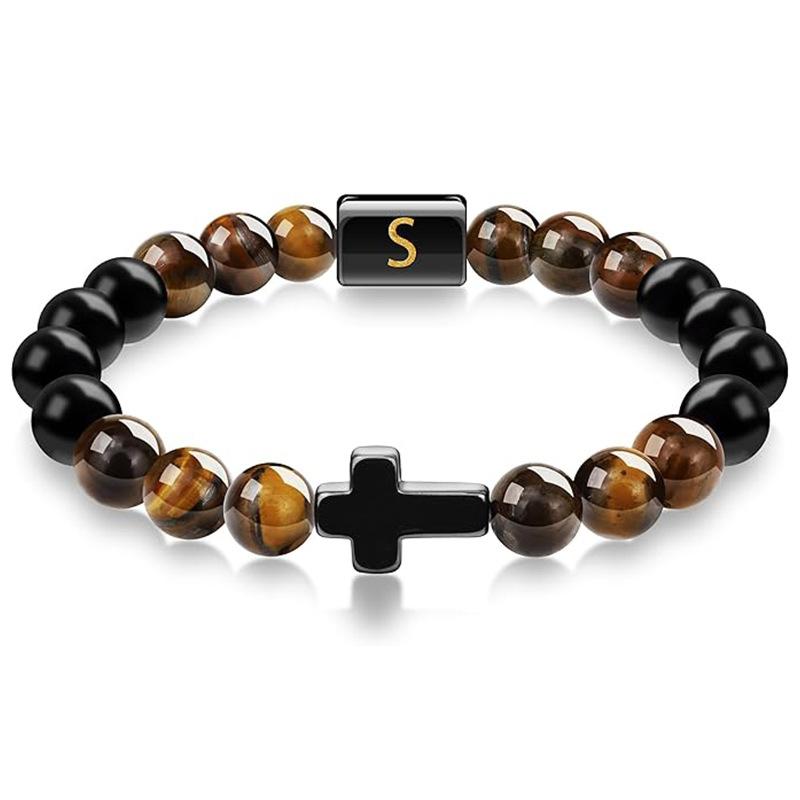 JYL TS Bracelet Men's  Beads Evokes Vintage Style & Strength