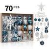 70Pcs Plastic Tree Top Star Christmas Ball Set Painted DIY Christmas Tree Ornament Christmas Gifts Christmas Gifts Boxes Pendant