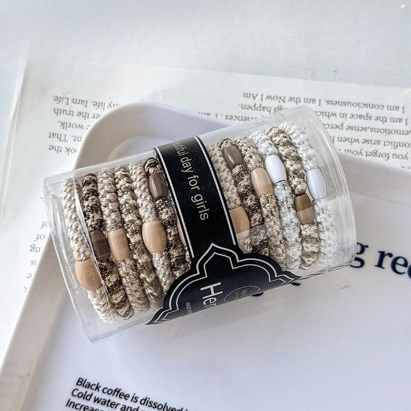 10pcs Thickened Hair Band  Coffee-colored Hair Tie  Cream-tied Ponytail Rubber Band  Simple and Elegant for WomenElasticity Durable  High-end Feel