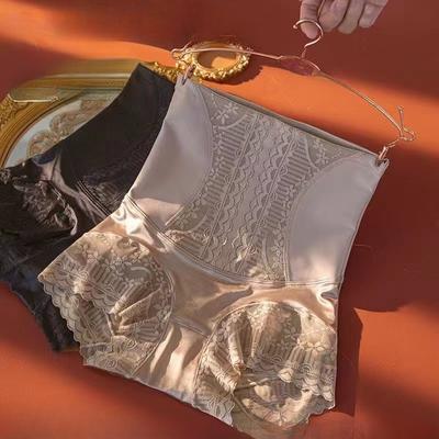 High Waisted Slimming Abdominal Tightening Hip Lifting Lace Underwear Women's Shaping Seamless Base Summer Safety Panties