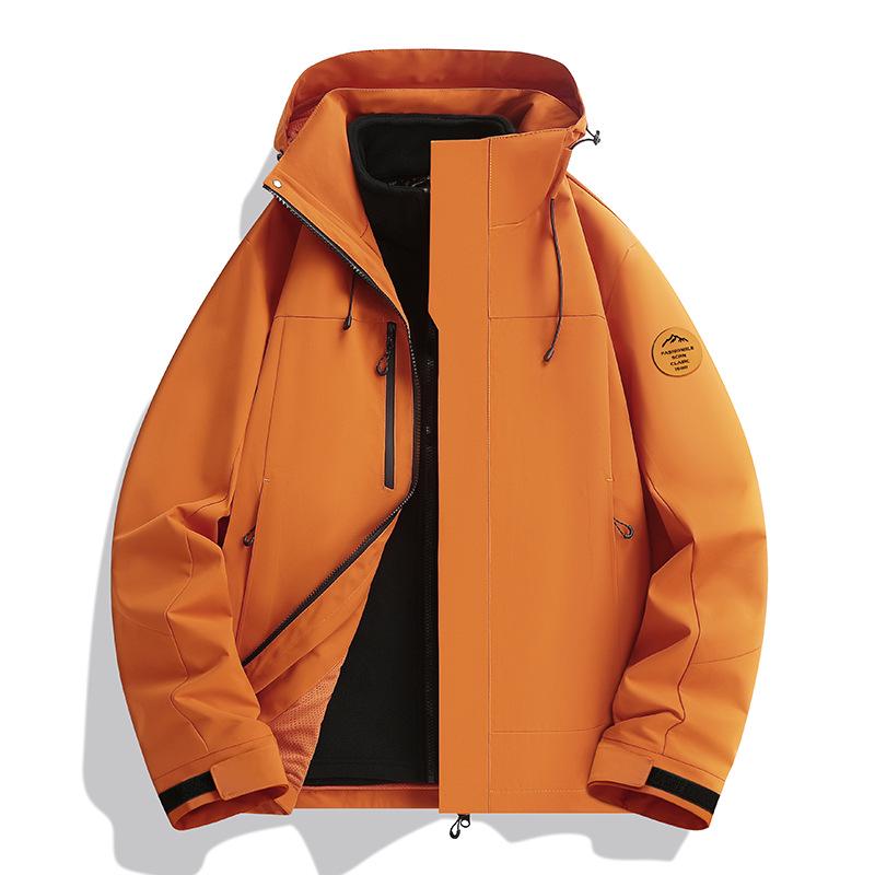 Unisex Windproof Winter Jacket: Warm, Fleece-Lined, 3-in-1 Outdoor Workwear Suit