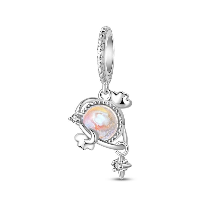 Copper Cross Saint Devil'S Eye Charms Bead Gold Plated Moon Pendant For Original Bracelet Women Jewelry Accessories