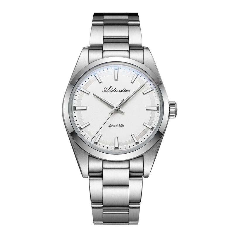 ADDIESDIVE Hot Sale AD2066 Quartz Watch Simple Waterproof Wristwatch Bubble Mirror Pot Cover Glass Stainless Steel Men's Watches