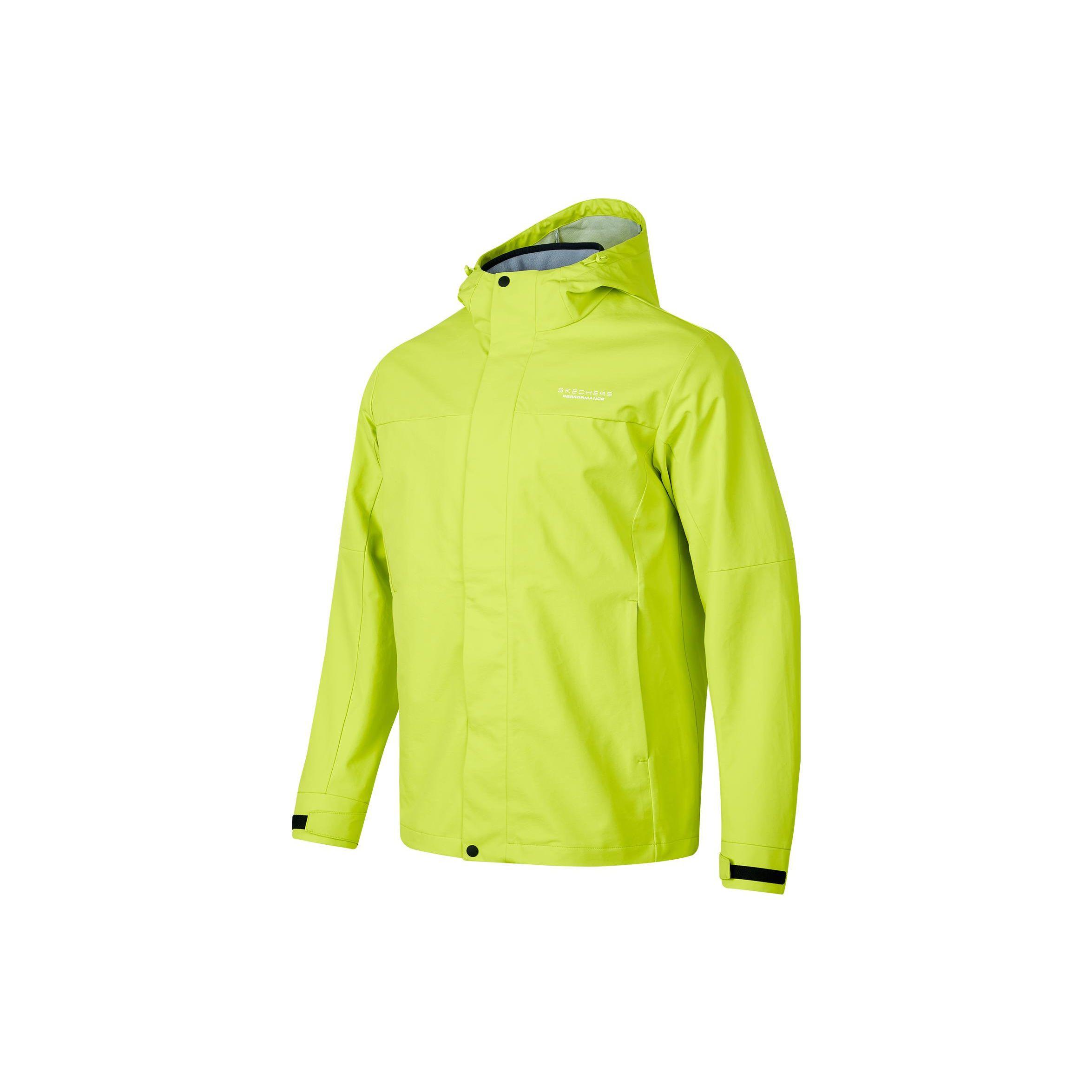Skechers Solid Color Zip Up Hooded Reversible Jacket Men jackets Fluorescent-Yellow P423M167-0437 S
