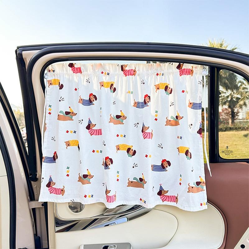 Cartoon Suction Cup Vehicle Side Window Sun Shade Heat Insulation Sunscreen Curtain