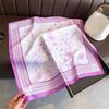 Korean Light Sweet Imitation Silk Printing Silk Scarf Square Scarf High-end Shawl Sunscreen Neck Small Square Scarf Headscarf Female