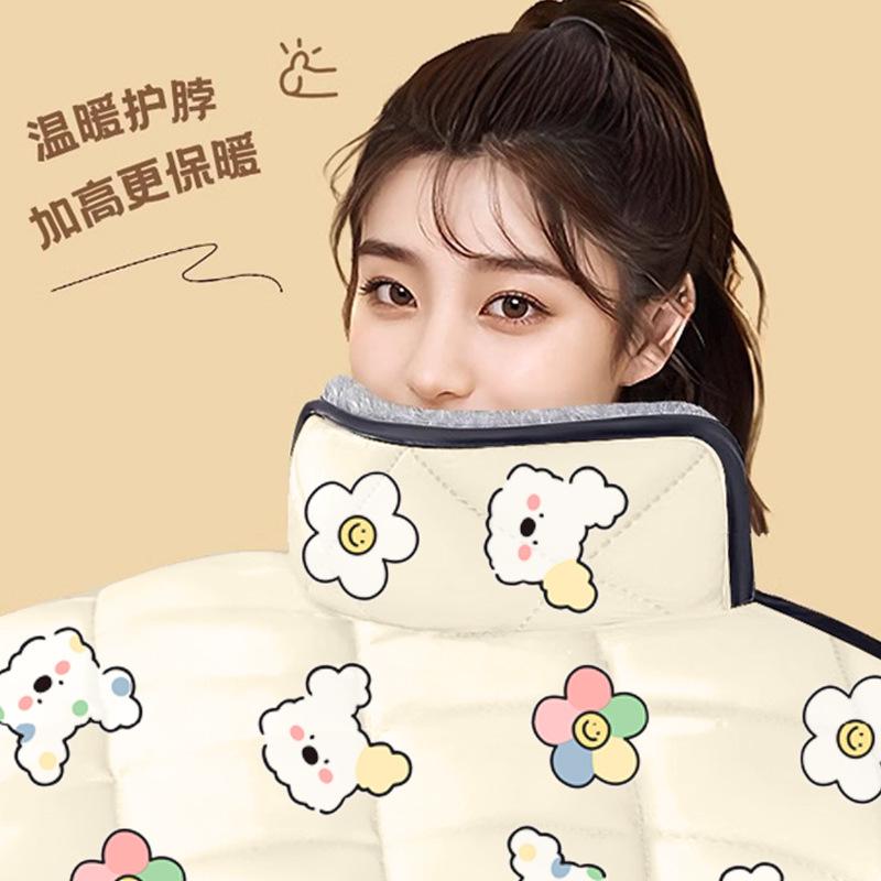 XL Windproof Electric Car Cape: Winter Fleece-Lined, Four-Season Neck & Shoulder Protection