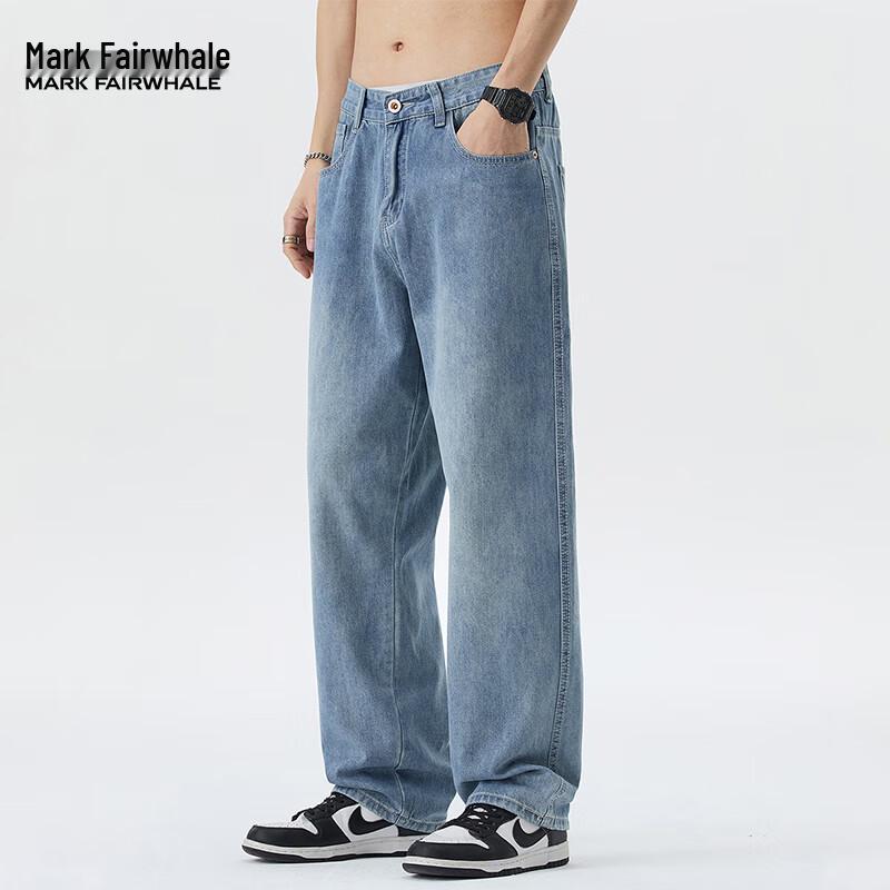 Mark Fairwhale Herren Locker Geschnittene Jeans mit Geradem Bein