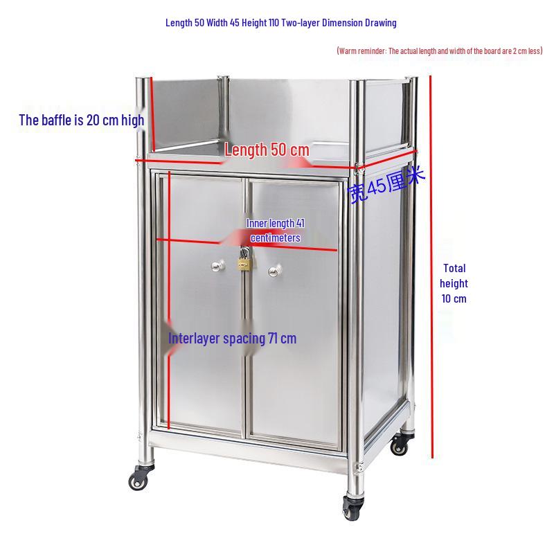 Coco Stainless Steel Kitchen Rack: Movable Stove Cabinet Shelf with Gas Tank Holder