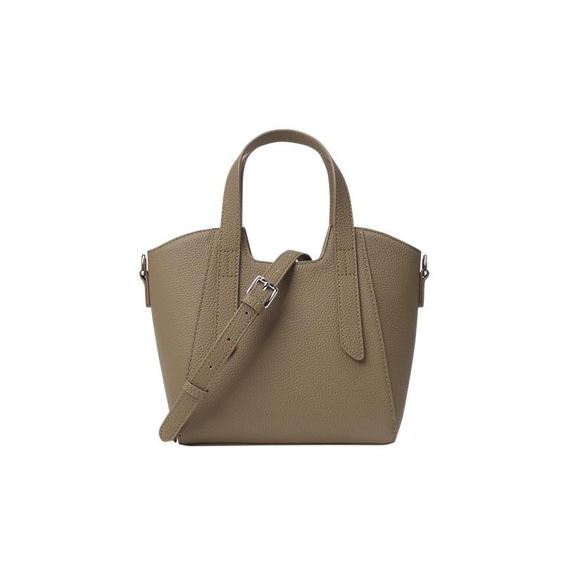 

Кожаная сумка-ведро для овощей, женская, высокого класса, нишевый дизайн, сумка через плечо на одно плечо для поездок на работу 26*20*11cm хаки