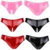 Dámské spodní prádlo Wet Look Lakovaná kůže High Cut Mini Kalhotky Spodní prádlo Bikiny Kalhotky