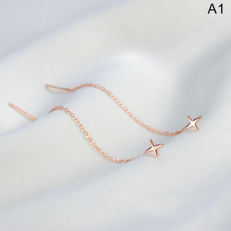 

Тренд Длинная проволока кисточка нить цепочка восхождение звезда подвески серьги-подвески женские розового золота