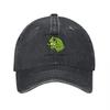 Cappellino da Baseball in Cotone Lavato con Logo Rana Cappello Regolabile con Ricamo Verde Tela Resistente per l'Uso Quotidiano