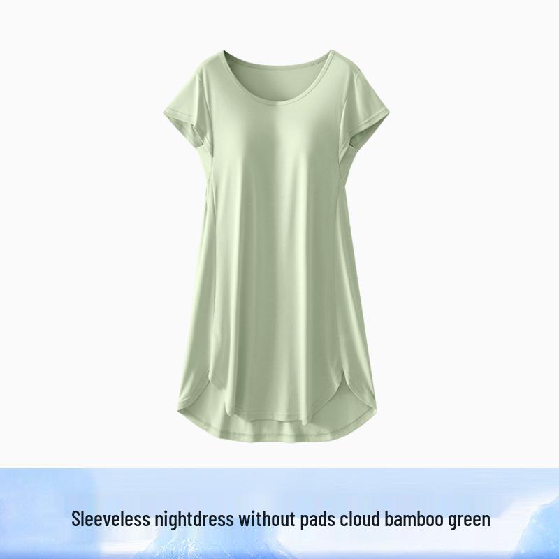 

Женская ночная сорочка из модала большого размера со встроенными чашками - Пижама с коротким рукавом для дома и улицы, Лето 2023. Large