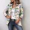 Women's Floral Print Cardigan, Long Sleeve Ruffle Open Front Top, Casual Outerwear for Spring and Fall