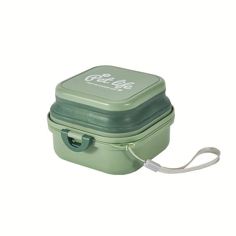 2-in-1 Collapsible Double Pet Bowls - Leak Proof, Portable,Pet Food and Water Feeder - Travel Dog Bowls with Lid for Outdoor Travel and Walking