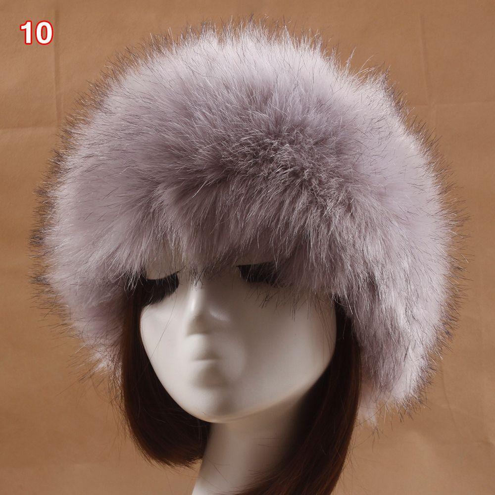 

Женская шапка-ушанка, лыжная шапка, женская русская шапка, из искусственного меха, толстая, пушистая повязка на голову, шапка Color 10