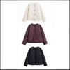 Women's Fashion Casual Round Neck Cotton Jacket with Chest Pocket