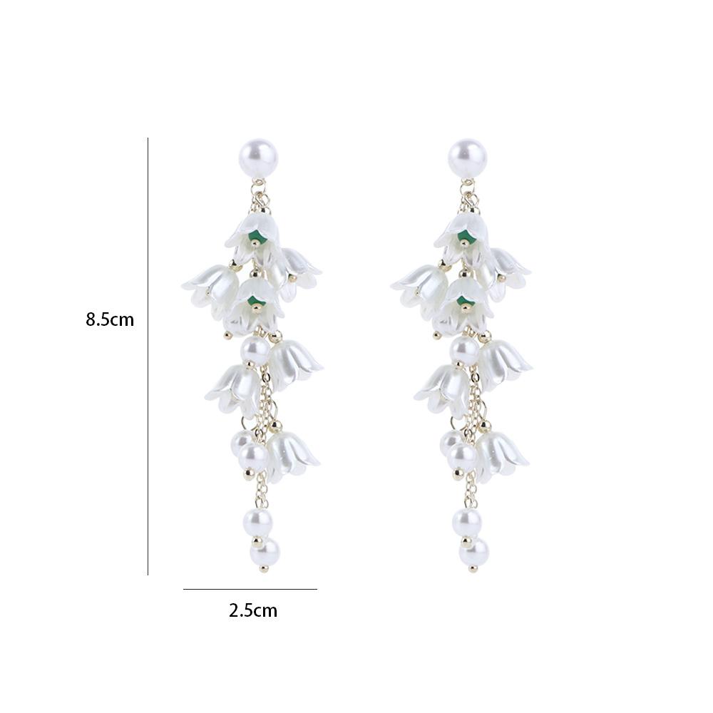 Flower Tassel Lovely Sweet Female Earrings Korean Style Ear Drop Dangle Earrings Pearl Earrings
