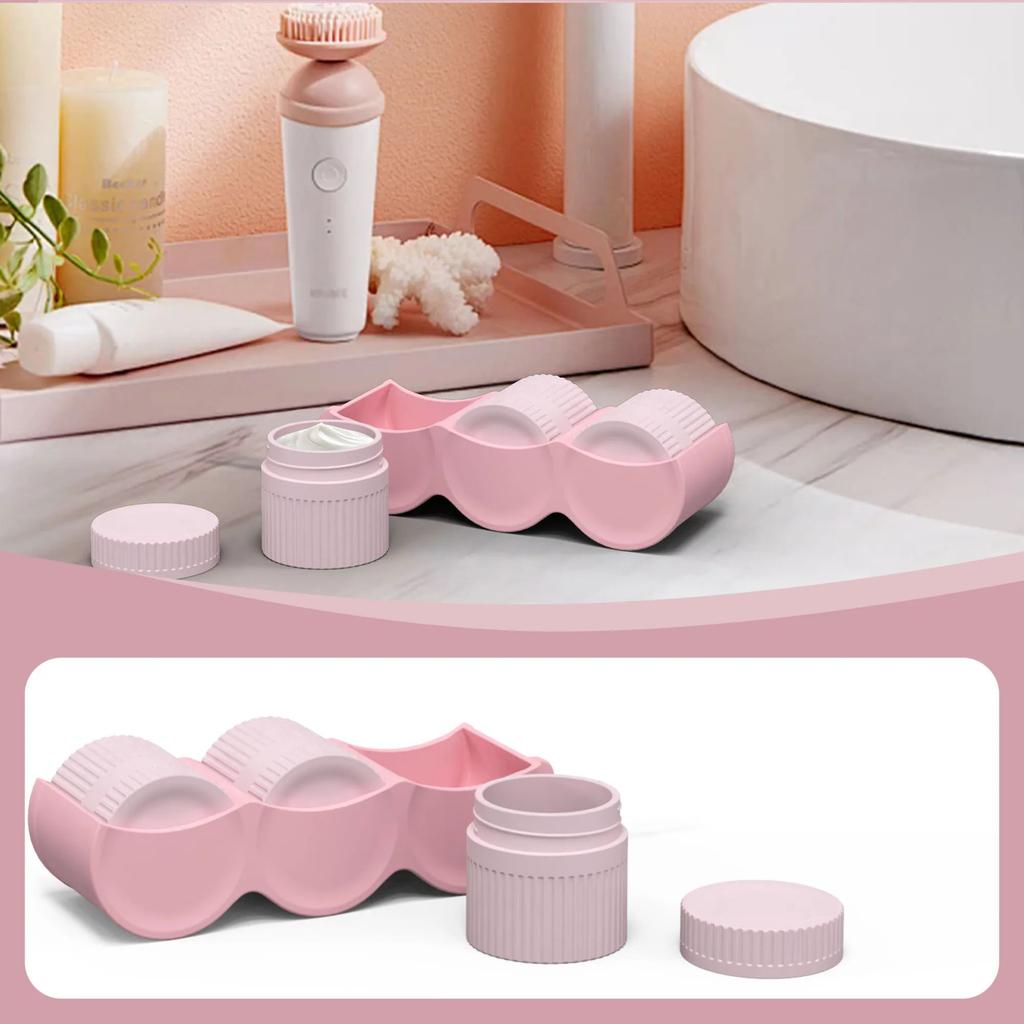3 Piece Lotion Jar Refillable Empty Cosmetic Storage Containers Leak-Proof Portable Skin Products Storage Box Silicone Durable
